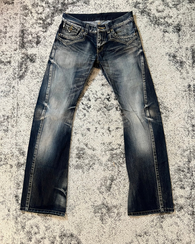 Rattletrap Japanese Flared Denim Navy
