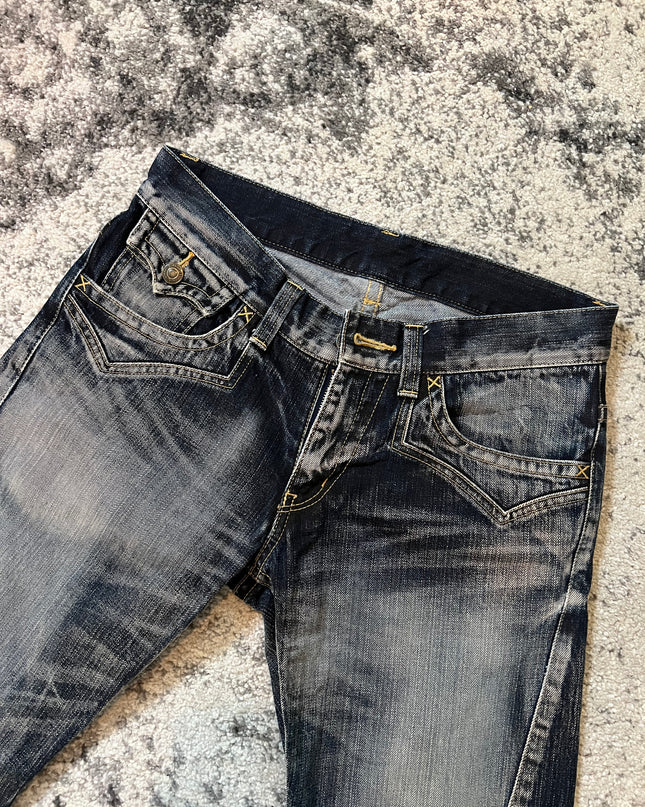 Rattletrap Japanese Flared Denim Navy