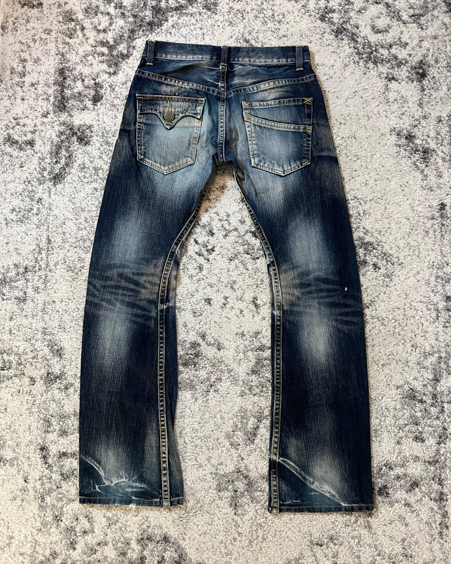 Rattletrap Japanese Flared Denim Navy