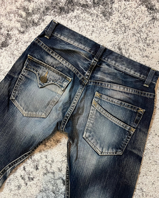 Rattletrap Japanese Flared Denim Navy